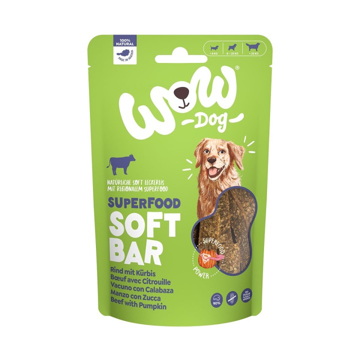 WOW SUPERFOOD Soft Bar Rind mit Kürbis 150g