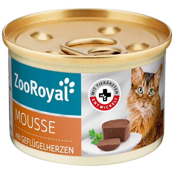 ZooRoyal Mousse mit Geflügelherzen 12x85g