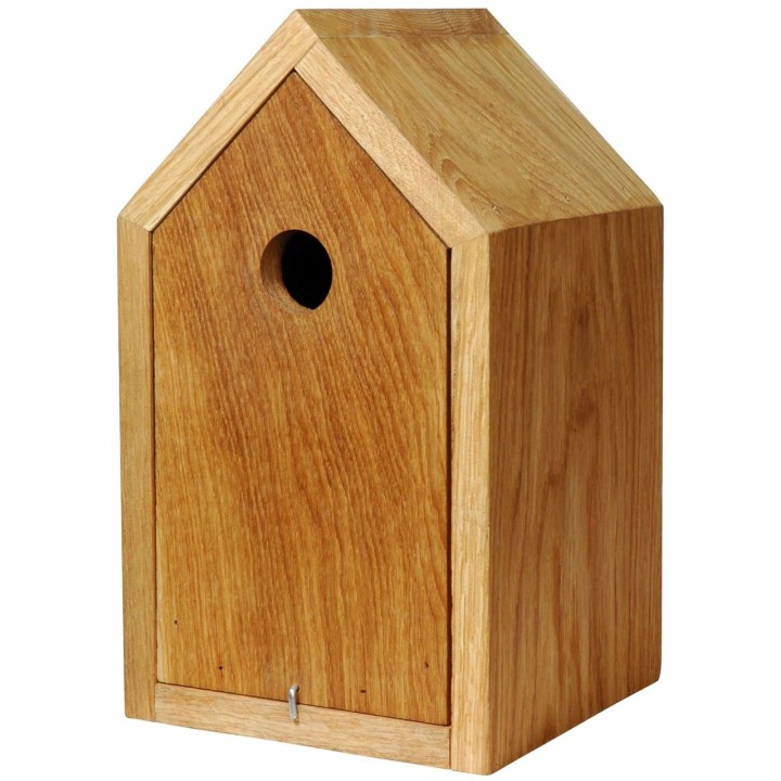 Design-Nistkasten, Eiche geölt, mit Spitzdach