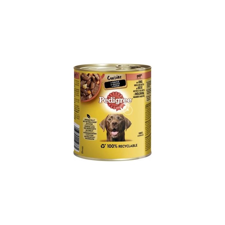 Pedigree Cuisine in Sauce mit Rind, Nudeln und Karotten