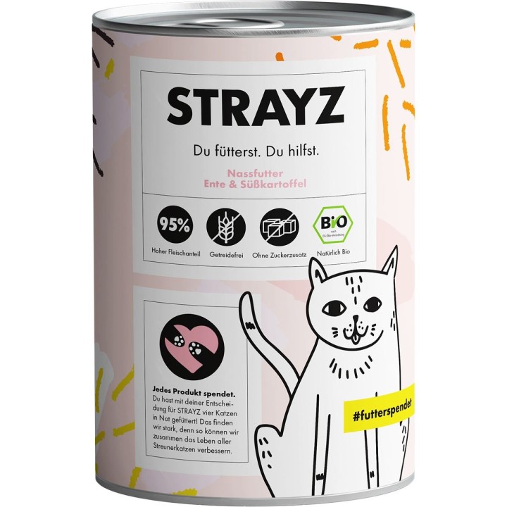 STRAYZ Bio Ente & Süßkartoffel 6x400g