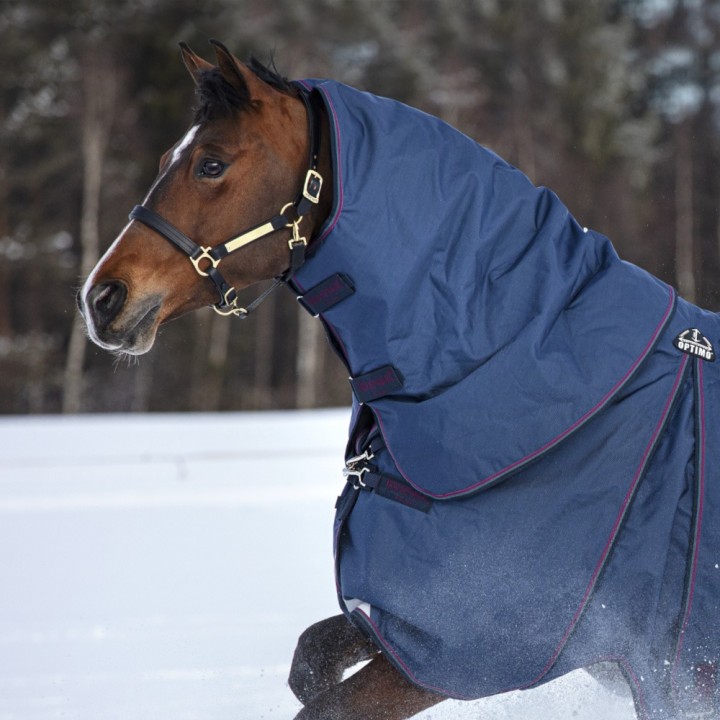 Horseware Rambo Optimo Hood 150g - Navy/Burgundy