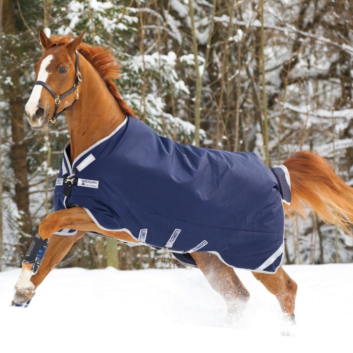 Horseware Rambo Original with Leg Arches Turnout Medium 200g - Navy/Silver