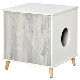 Kratzbaum Rattan Katzenbaum Kletterbaum mit Katzenhöhle Sisalstämmen Spielbälle Katzenmöbel Höhe 95 cm Sisal Natur+Beige