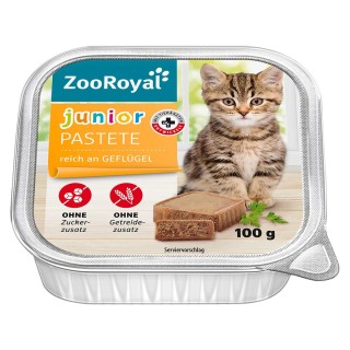 ZooRoyal Junior-Pastete reich an Geflügel 16x100g