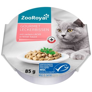ZooRoyal Gourmet Leckerbissen Lachs in Sauce 12x85g
