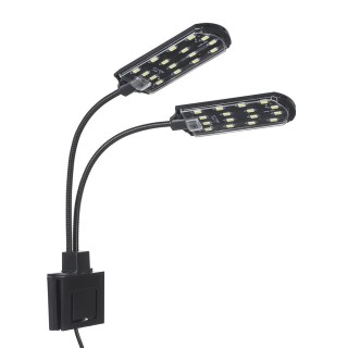 AC220V 10W 32 LED Dual-End-Aquariumlicht Fischglaslampe Flexibler biegsamer Beleuchtungswinkel Weiß schwarz