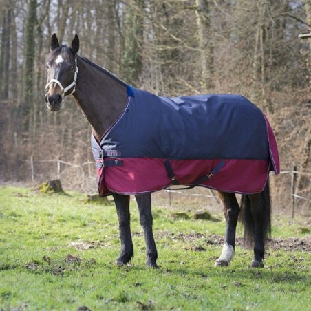 Equithème Tyrex 1200D Turnout 450g - marineblau/bordeauxrot