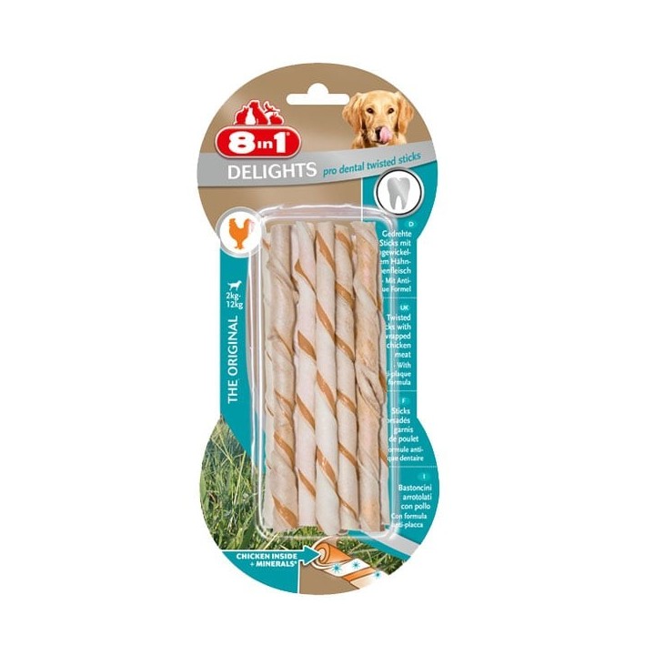 8in1 Hundesnack Delights pro dental Twisted Sticks 10 Stück