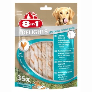 8in1 Hundesnack Delights pro dental Twisted Sticks 35 Stück