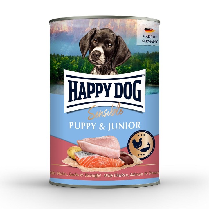 Happy Dog Sensible Puppy Huhn, Lachs & Kartoffel Dose 6x400g