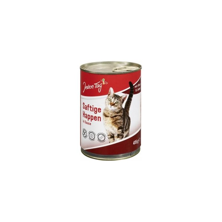 Jeden Tag Katze Saftige Happen in Sauce mit Rind & Leber