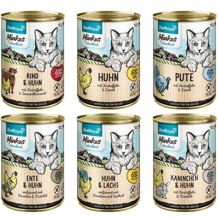 ZooRoyal Minkas Naturkost Mixpaket 6x400g