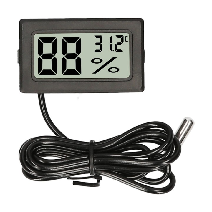Digitales Aquarium-Thermometer, LCD-Temperaturmessgerät für Aquarien, mit wasserdichter NTC-Sonde weiß