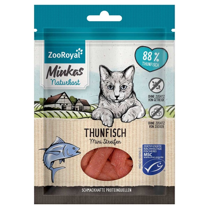 ZooRoyal Minkas Naturkost Mini Streifen Thunfisch 50g