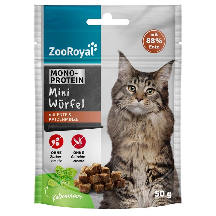 ZooRoyal Mini Würfel mit Ente & Katzenminze 50g