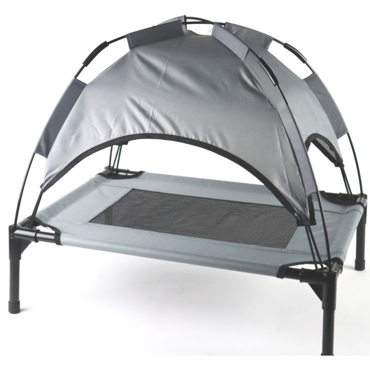 TPFLiving Tierbett Tierbett Schlafplatz für Haustiere mit Sonnenblende grau - Tierhöhle für Ihr Haustier -