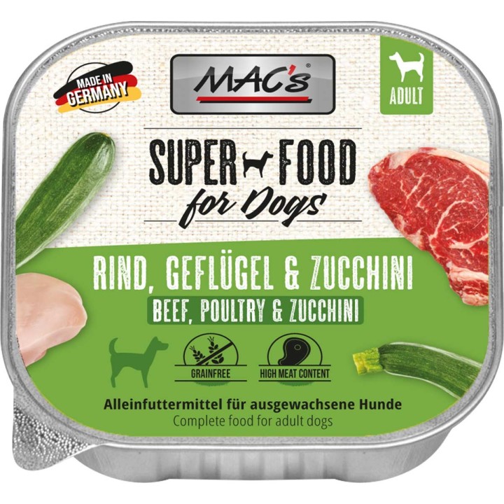 MAC's Dog Rind, Geflügel & Zucchini 10x150g