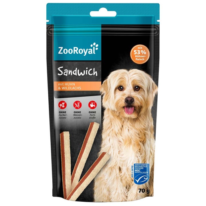 ZooRoyal Sandwich mit Huhn & Wildlachs 70g