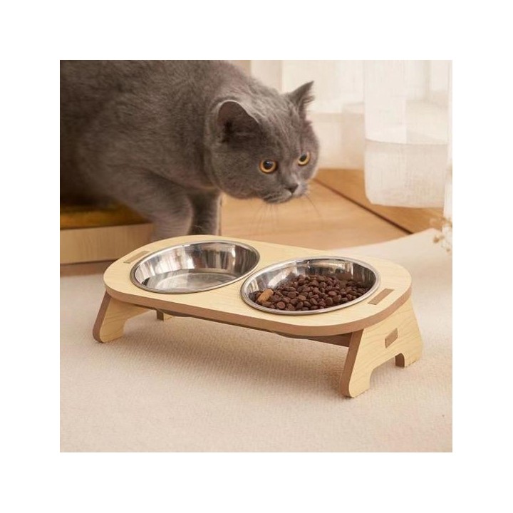 Futternapf für Haustiere, Einzel-/Doppelnapf für Katzen mit Anti-Knockover-Design, Futterbehälter für Hundewasser für Kleinti