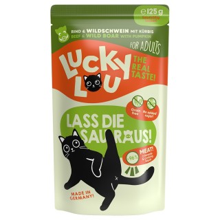 Lucky Lou Adult 16 x 125 g - Rind & Wildschwein