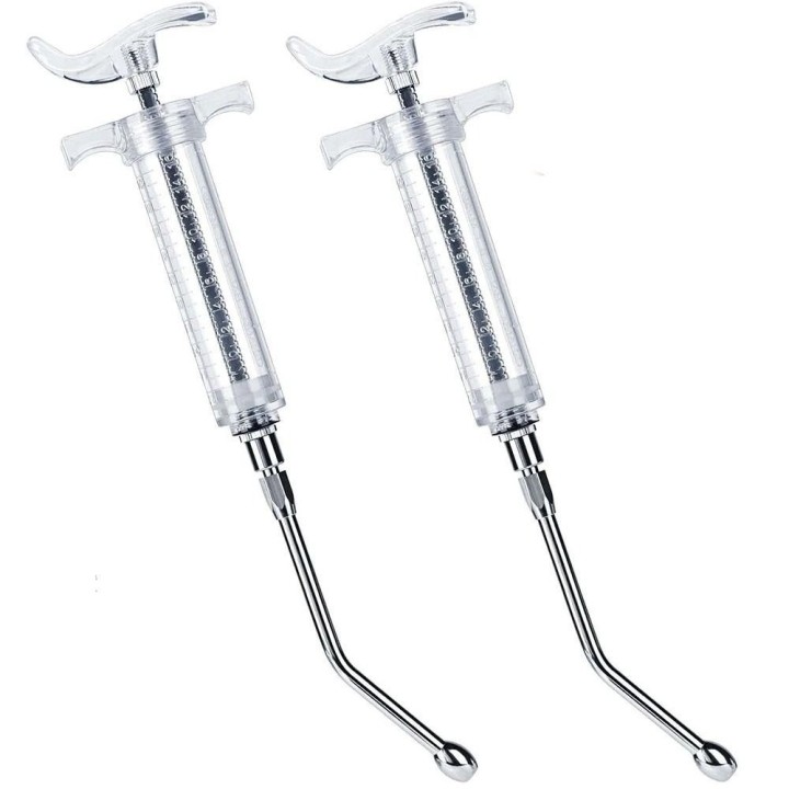 Kunststoff mit 2 Drench-Düsen, einstellbare Dosierung, Drencher, Schaf- und Ziegenzubehör 1PCS