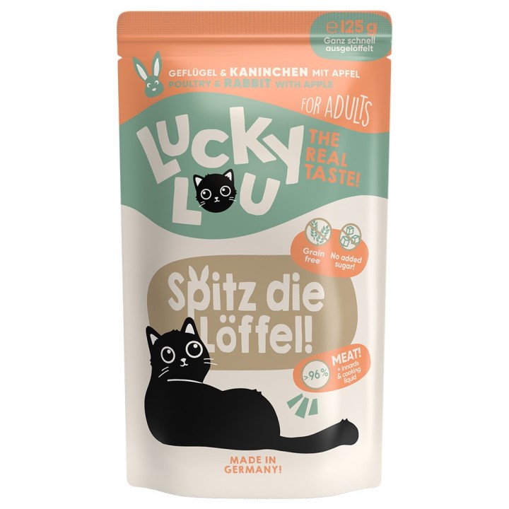 Lucky Lou Adult 16 x 125 g - Geflügel & Kaninchen
