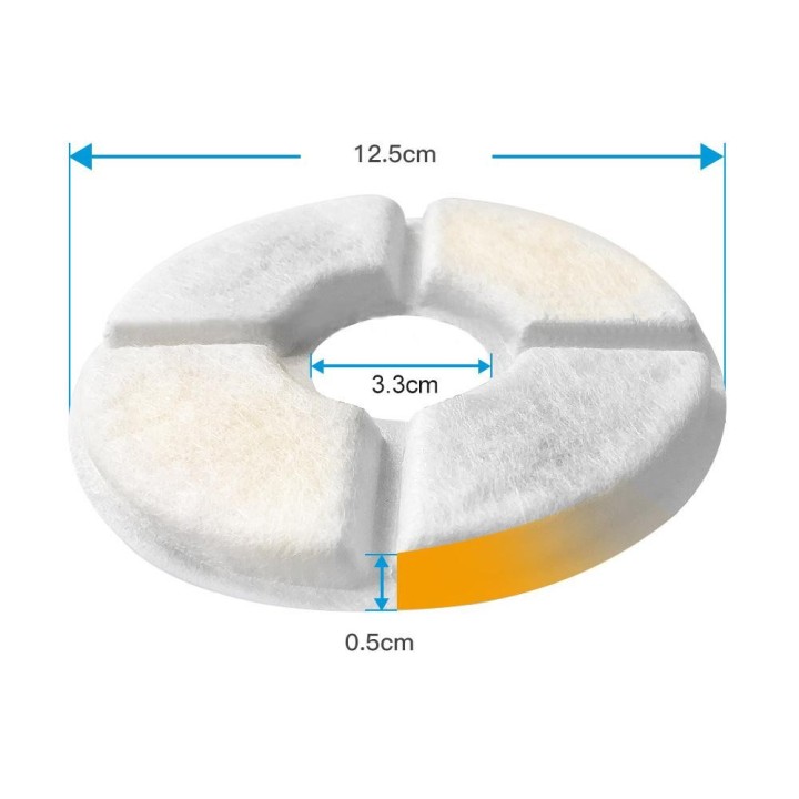 Katzen-Wasserbrunnenfilter, Aktivkohle-Harzfilter, Ersatz, runder Haustier-Wasserspender 8pcs weiß