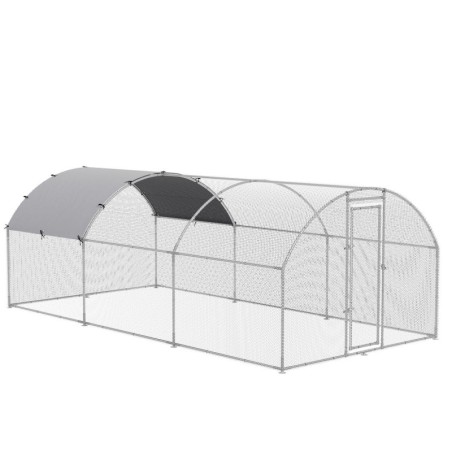 Hühnerstall Freilaufgehege XXL 280 x 570 x 197 m Outdoor Geflügelstall mit Schatten Dach Schloss Freigehege für 12-18 Hühner