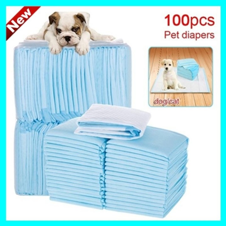 50/100-Packung: Welpen-Pads, Hunde-Pipi-Pad für das Töpfchentraining, Hunde und Katzen, Haustierwindeln 100pcs （33x45cm） blau