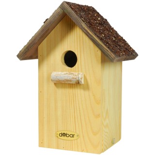 Nistkasten mit spitzem Rindendach