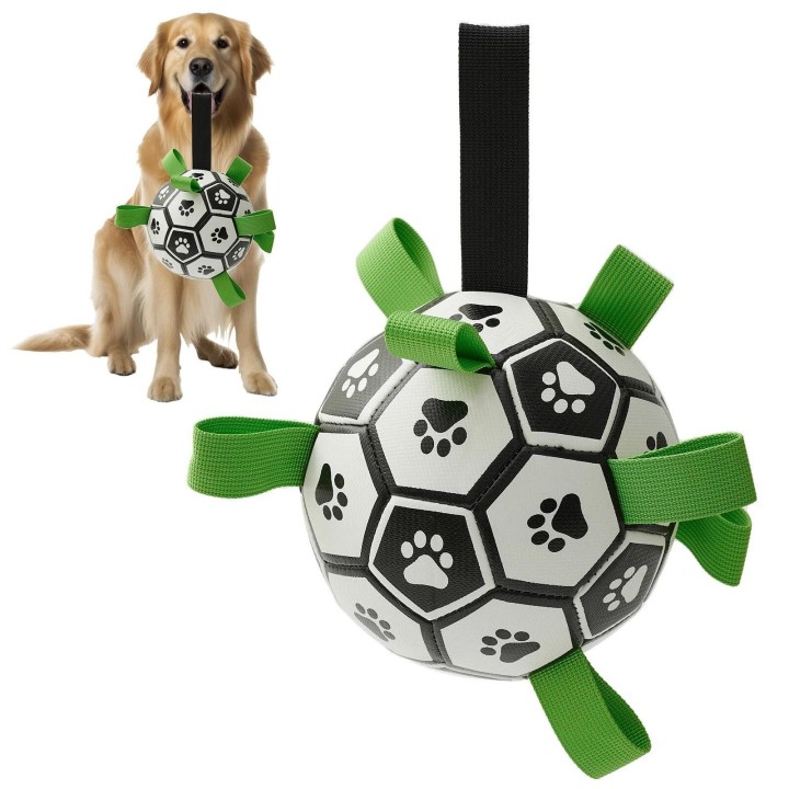Hundespielzeug, Fußball mit Riemen, interaktives Hundespielzeug für Tauziehen, Welpen-Geburtstagsgeschenke, Spielzeug, langle