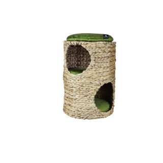 Katzenturm WH mit Samtkissen oliv