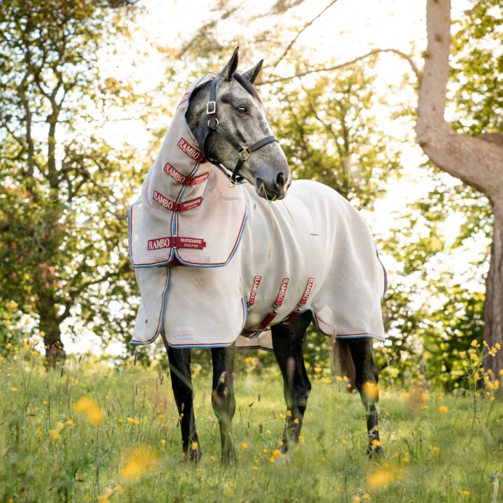 Horseware Rambo Protector Disc Front Oatmeal/Cherry