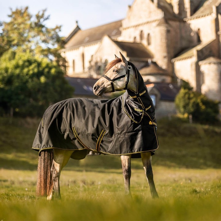 Bucas Irish Turnout Light 50g + Neck Set 1200D - black/gold