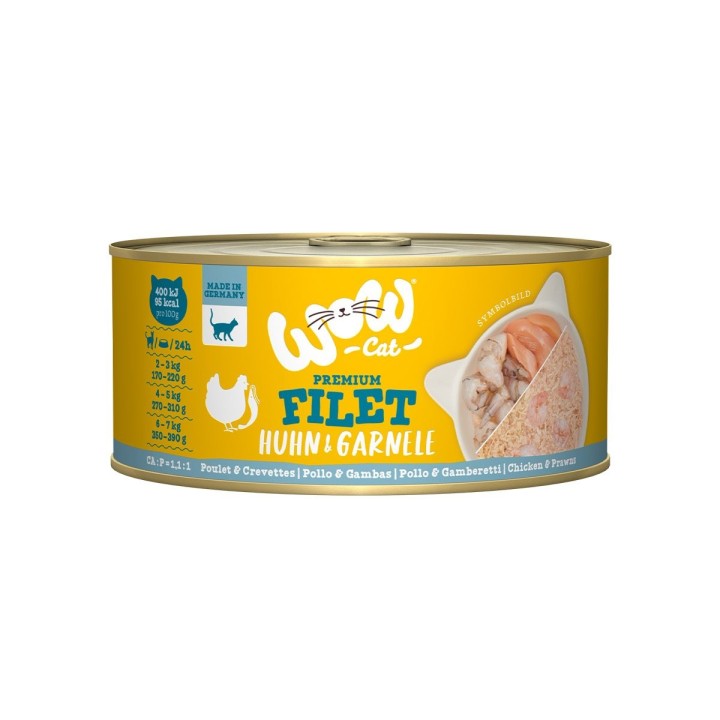 WOW CAT Hühnerfilet mit Garnelen 12x70g