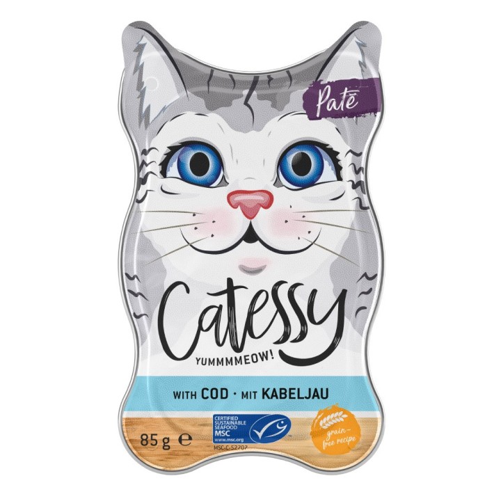 Catessy Schälchen 18 x 85 g - Paté mit Kabeljau
