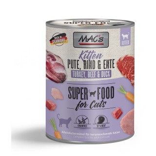 MAC's Cat Fleischmenü Kitten Pute, Rind und Ente 6x800g
