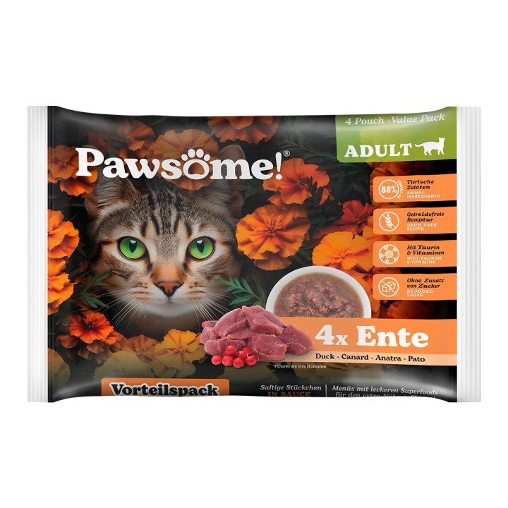 Pawsome Adult Ente Vorteilspack 4x85g