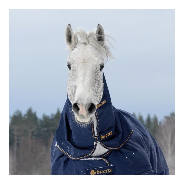 Bucas Irish Turnout Combi Neck 300g - navy/gold - Halsteil