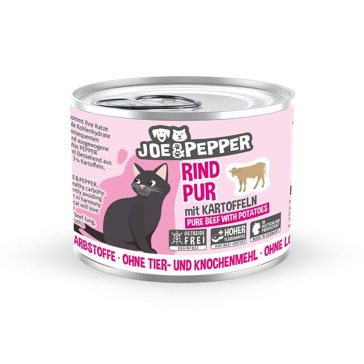 Joe & Pepper Cat Rind pur mit Kartoffeln 6x200g