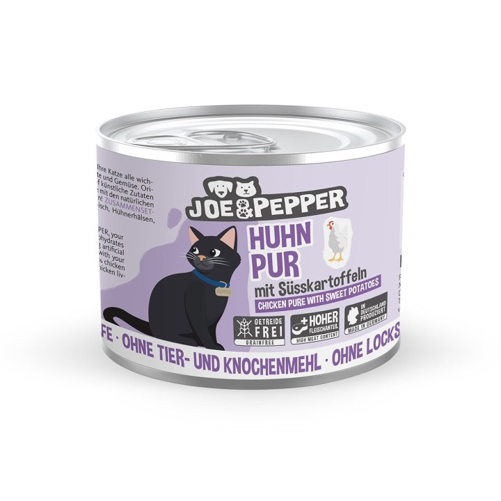Joe & Pepper Cat Huhn pur mit Süßkartoffeln 6x200g