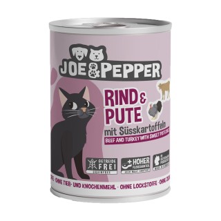 Joe & Pepper Cat Rind & Pute mit Süßkartoffeln 6x400g