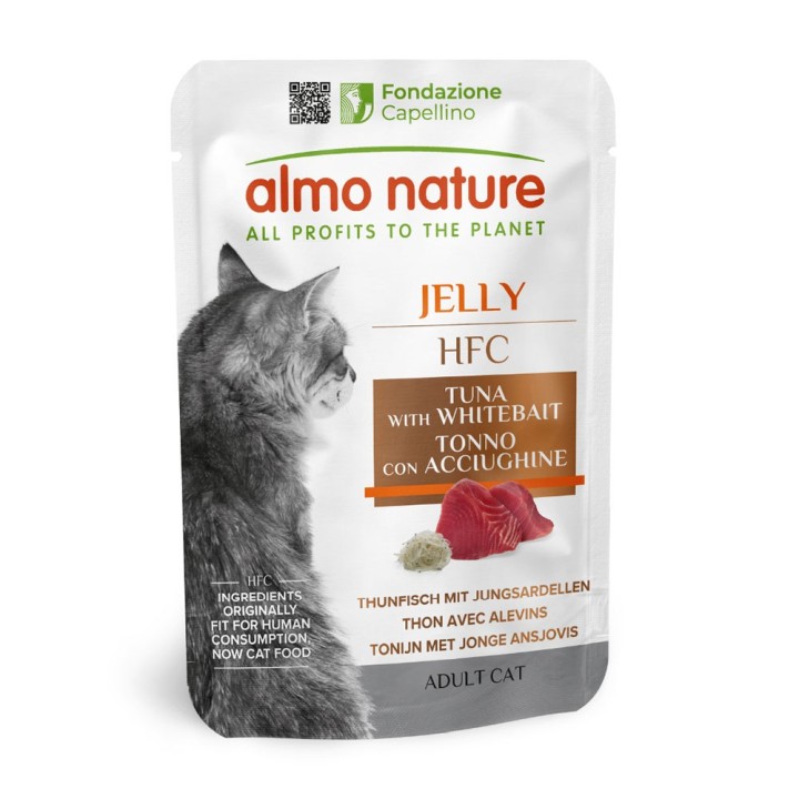Almo Nature HFC Jelly Pouch 6 x 55 g - Thunfisch mit Jungsardellen
