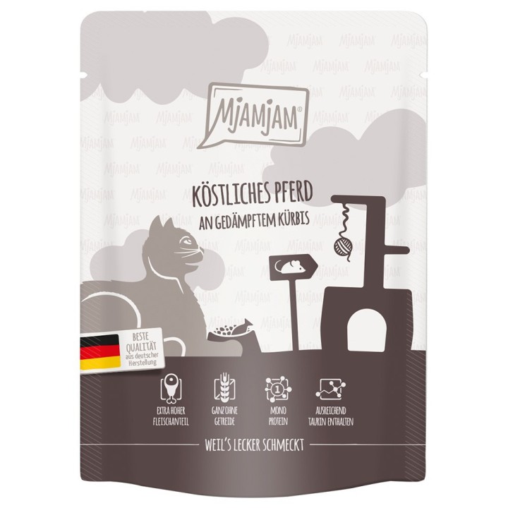 MjAMjAM Quetschie 6 x 300 g - köstliches Pferd an gedämpftem Kürbis