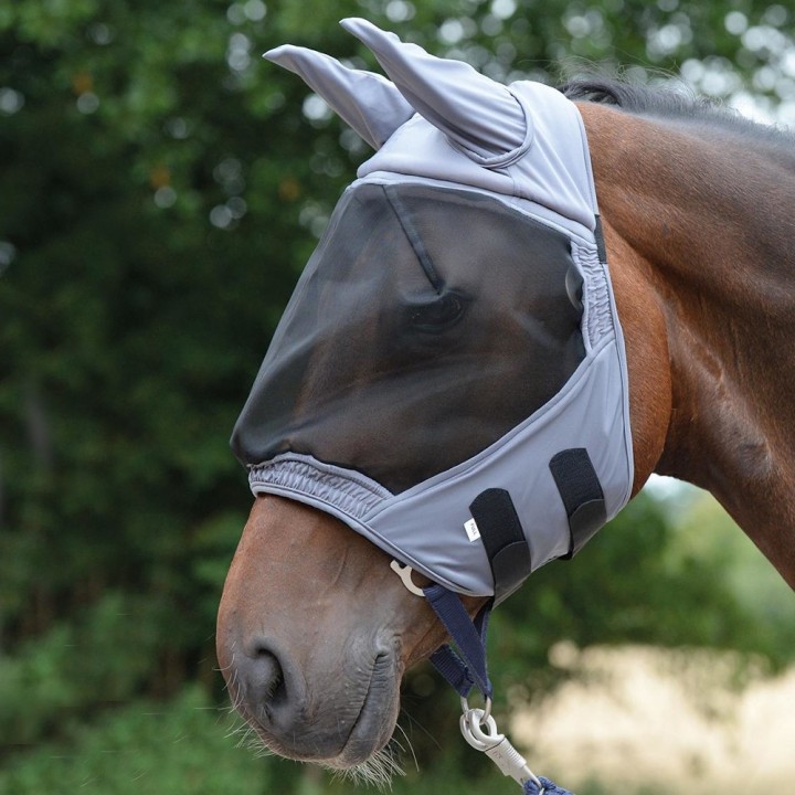 Busse Fliegenmaske FLY BUCKLER - grau