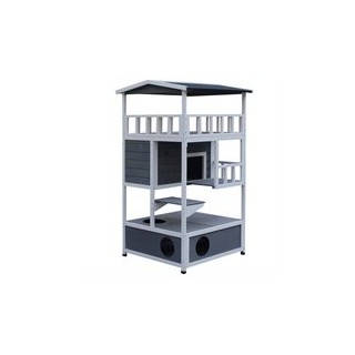 Katzenhaus,4 Etagen, Katzenvilla, Katzenhütte für draußen, Tannenholz