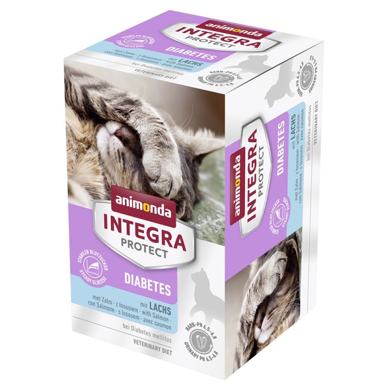 Sparpaket animonda Integra Protect Adult Diabetes Schale 24 x 100 g - mit Lachs