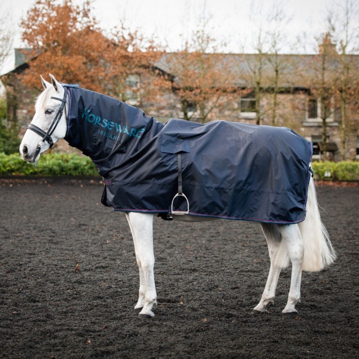 Horseware Rambo Mack in a Sack Regenreitdecke 0g - Navy/Burgundy