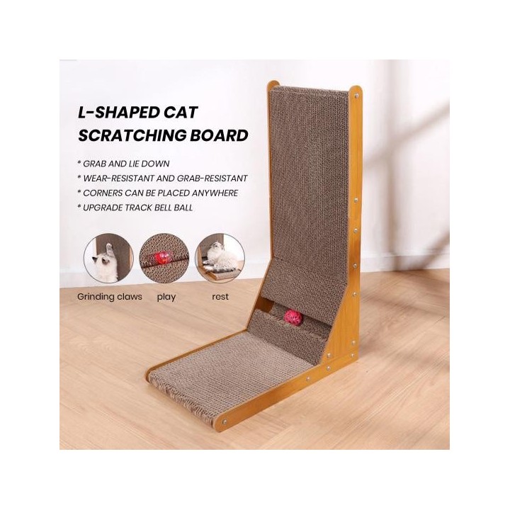 Glückliche, gesunde Katzen beginnen in einer sicheren Umgebung. Unsere L-förmigen Katzenkratzbäume sind aus Wellpappe geferti